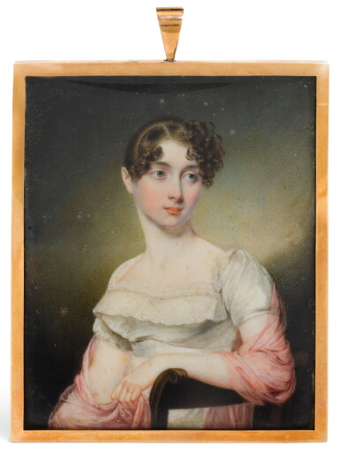 View full screen - View 1 of Lot 137. A PORTRAIT MINIATURE OF A LADY, JOHN COX DILLMAN ENGLEHEART, 1812.