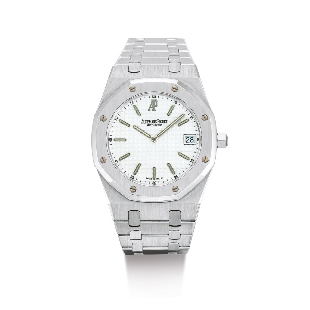 View full screen - View 1 of Lot 2012. AUDEMARS PIGUET | ROYAL OAK, REFERENCE 15202, A STAINLESS STEEL BRACELET WATCH WITH DATE, CIRCA 2011 | 愛彼 | "Royal Oak 型號15202 精鋼鏈帶腕錶,備日期顯示,機芯編號506501,錶殼編號E-66942及551,約2011年製".