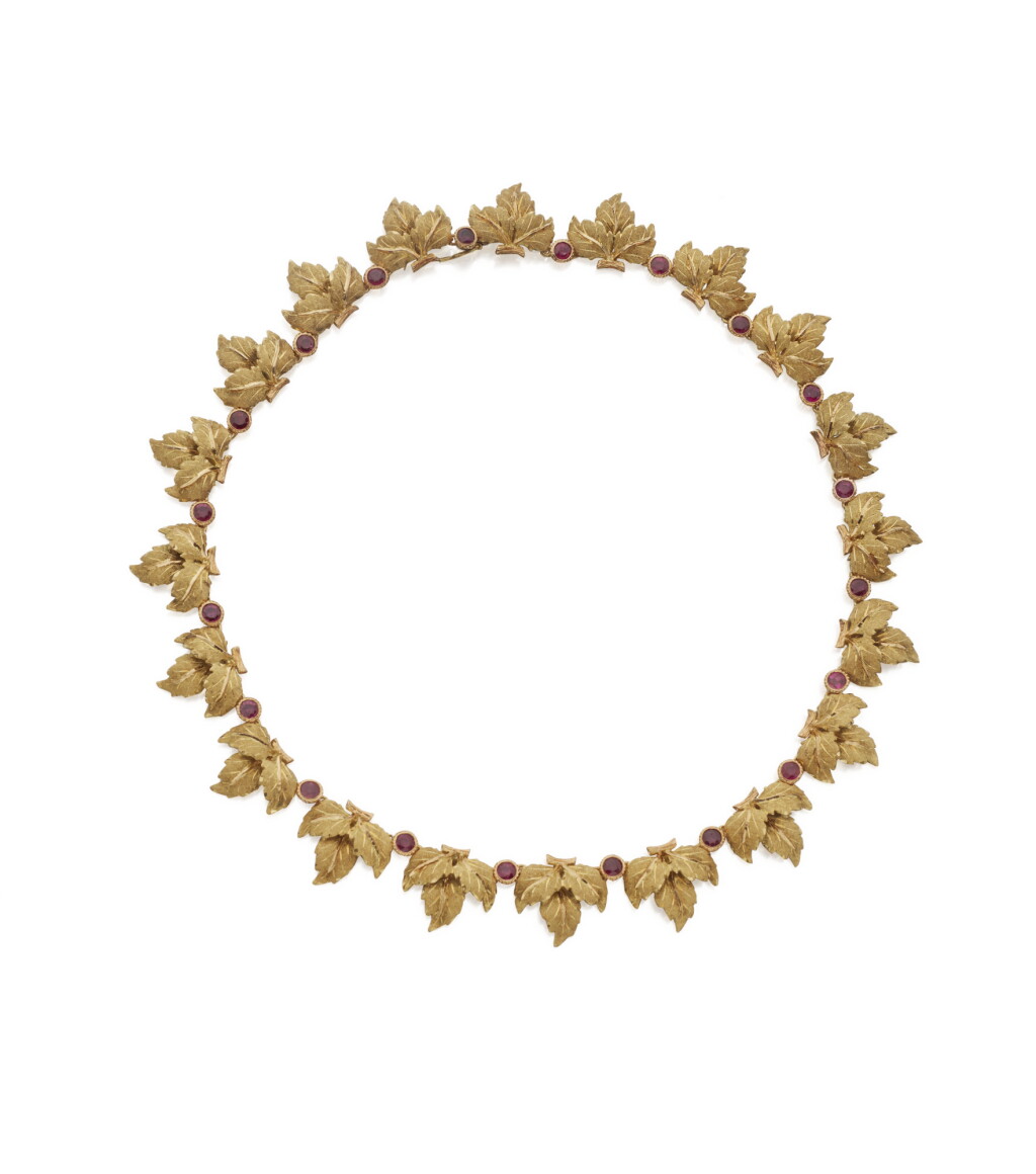 View full screen - View 1 of Lot 120. GOLD AND RUBY NECKLACE, BUCCELLATI.