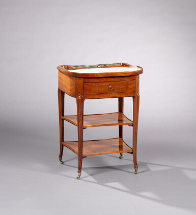 View full screen - View 1 of Lot 107. A Louis XVI mahogany rafraichissoir, stamped by Canabas | Table rafraichissoir en acajou d'époque Louis XVI, estampille de Canabas.