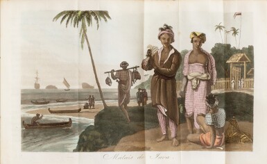 View full screen - View 1 of Lot 30. WALCKANAER. Le Monde maritime...Nepveu, 1818. 3 vol. in-16, basane brune ornée de l'époque. .