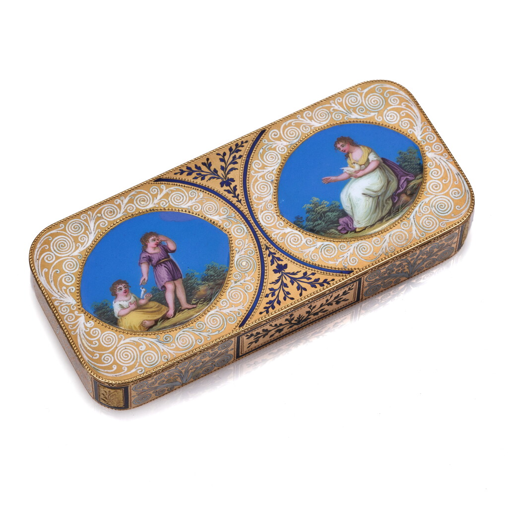 View full screen - View 1 of Lot 1160. A gold and enamel snuff box, Frères Jordan, Berlin, circa 1810.
