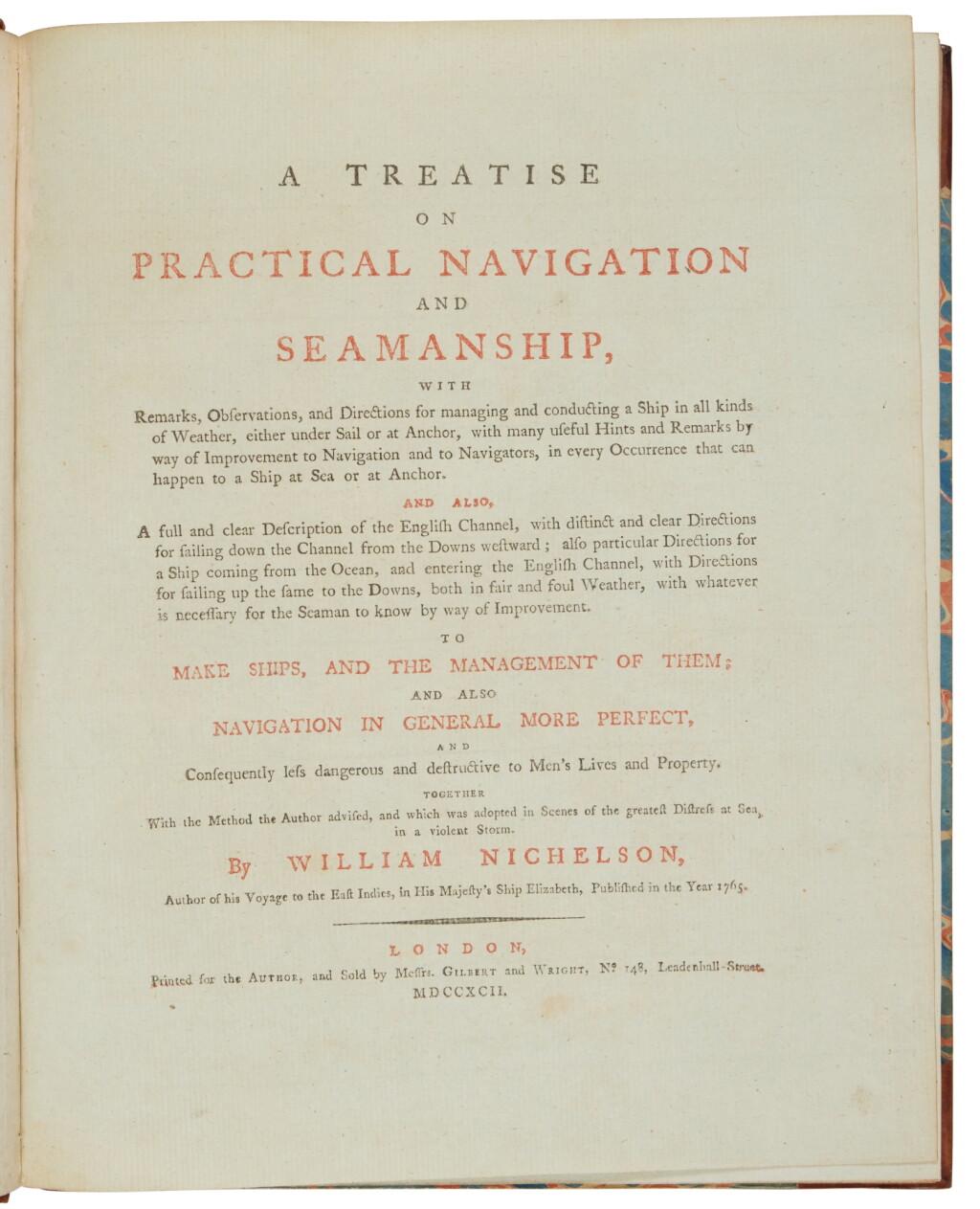 View full screen - View 1 of Lot 202. Nichelson, William | "A Treatise on Practical Navigation and Seamanship".