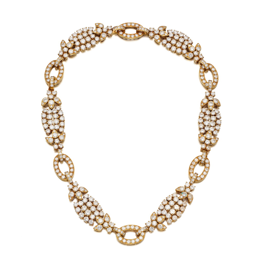 View full screen - View 1 of Lot 226. Gold and Diamond Necklace-Bracelet Combination, France.