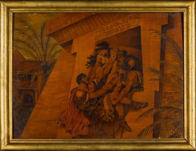 View full screen - View 1 of Lot 16. A North-Italian marquetry panel, by Giulio Masnada, Bergamo, late 19th century.