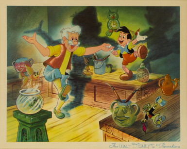 View full screen - View 1 of Lot 16. PINOCCHIO (1940) JUMBO LOBBY CARD, US.