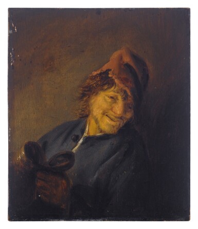 View full screen - View 1 of Lot 541. Peasant with a red cap holding a jug.