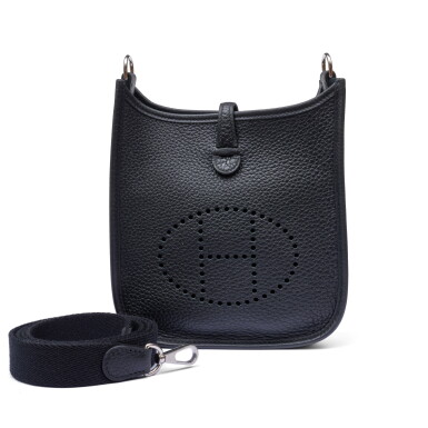 View full screen - View 1 of Lot 112. Black Clémence Mini Evelyne II 16 Palladium Hardware, 2022.