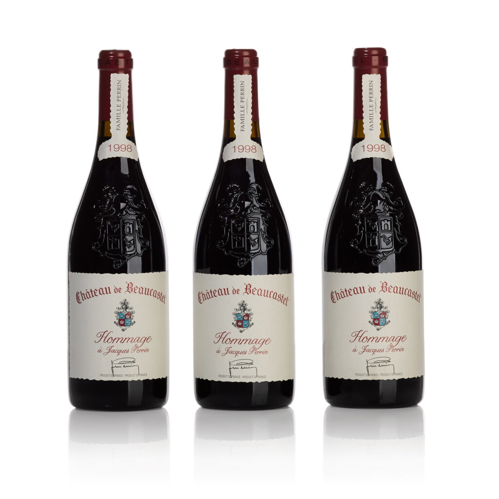 View full screen - View 1 of Lot 270. Château de Beaucastel, Hommage à Jacques Perrin 1998 Perrin (5 BT).