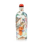 A Famille-Rose 'Boys' Snuff Bottle Seal Mark and Period of Jiaqing | 清嘉慶 粉彩登科圖鼻煙壺 《嘉慶年製》款