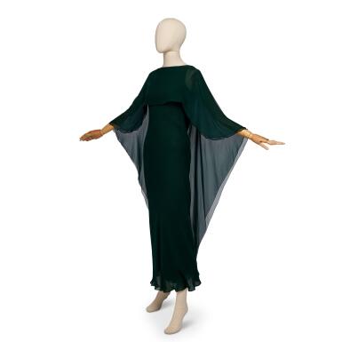 halston heritage dress green Cowl Neck Knee-Length Dress