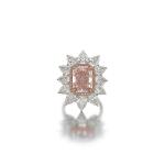 Fancy Brownish Orangy Pink Diamond, Colored Diamond and Diamond Ring