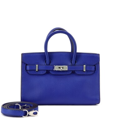 View full screen - View 1 of Lot 6006. Limited Edition Bleu Electrique Swift Micro Birkin 15 Palladium Hardware, 2011.