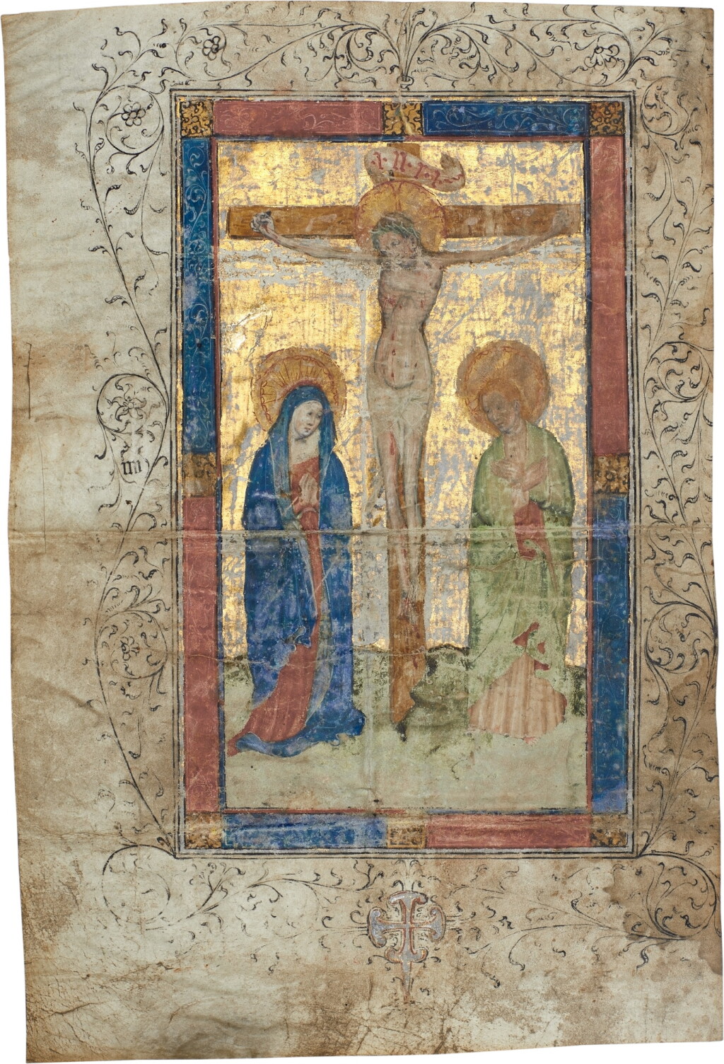 View full screen - View 1 of Lot 6. Illuminated Leaf from a Missal with Dutch text on the verso | Austria, possibly Vienna/Salzburg or Klosterneuburg | c.1430.