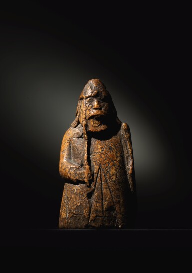 View full screen - View 1 of Lot 7. ATTRIBUTED TO THE LEWIS CHESSMEN WORKSHOP, PROBABLY NORWEGIAN, TRONDHEIM, 13TH CENTURY | A WARDER.