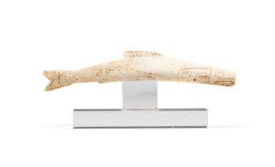 View full screen - View 1 of Lot 47. Statuette de cachalot en os, Côte Nord-Ouest| Spermwhale figure, North-West Coast,.