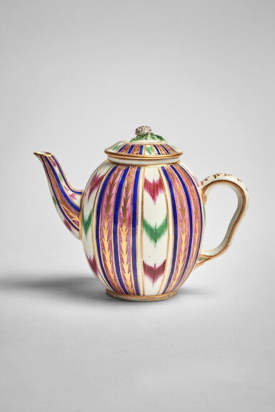 View full screen - View 1 of Lot 555. A Sèvres Porcelain Teapot and Cover (Théière 'Calabre'), circa 1766.