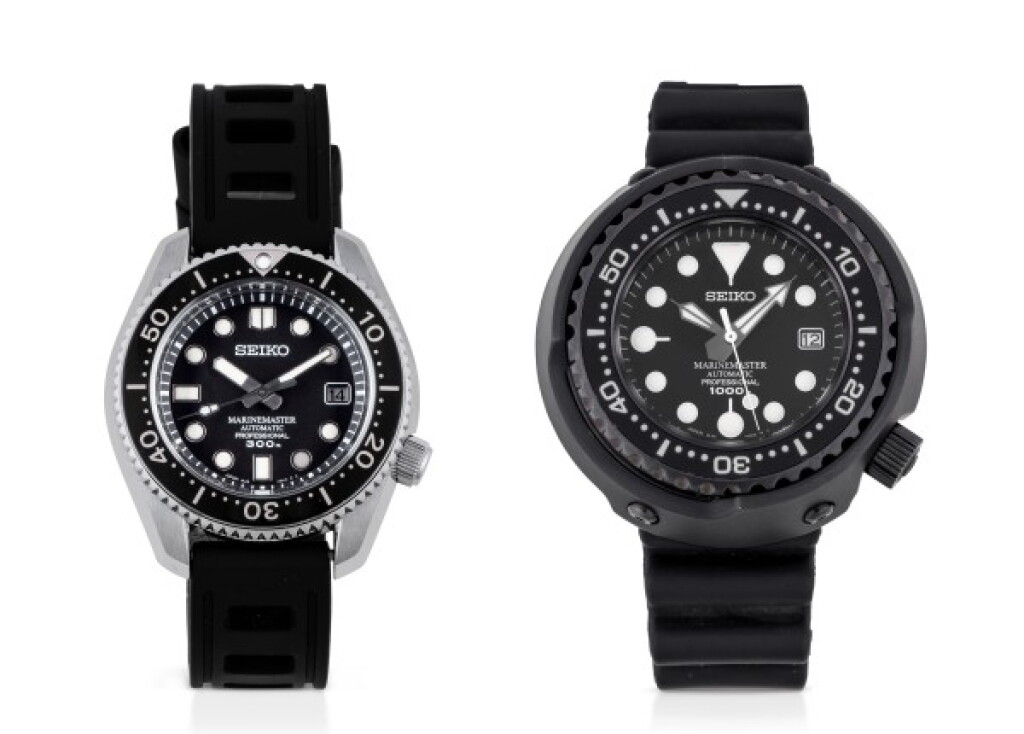 View full screen - View 1 of Lot 113. SEIKO | TWO STAINLESS STEEL, TITANIUM AND CERAMIC WRISTWATCHES WITH DATE CIRCA 2014.