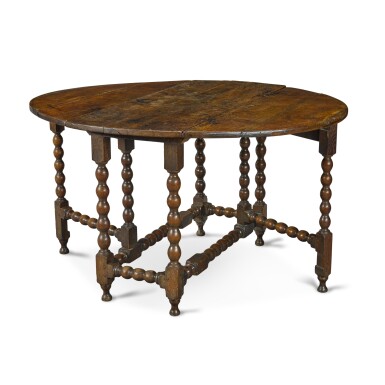 View full screen - View 1 of Lot 2. A Charles II oak gateleg table, circa 1680.