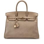 Limited Edition Argile Suede and Swift Grizzly Birkin 35 Permabrass Hardware, 2012