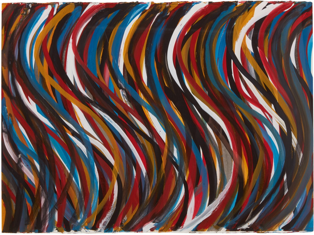 View full screen - View 1 of Lot 60. SOL LEWITT | IRREGULAR VERTICAL BRUSHSTROKES WITH COLORS SUPERIMPOSED.