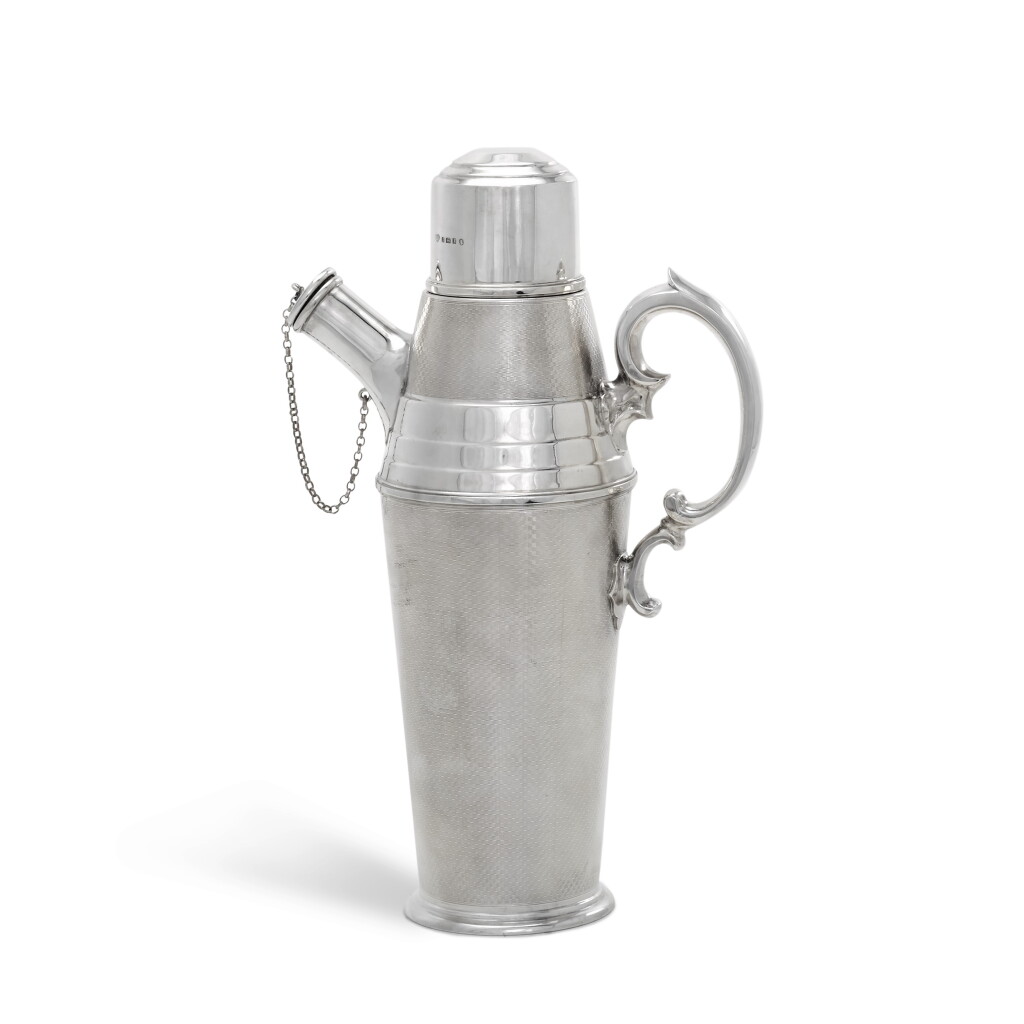 View full screen - View 1 of Lot 94. An Art Deco silver cocktail shaker, Gladwin Ltd., Sheffield, 1946.