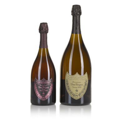 View full screen - View 1 of Lot 942. Dom Perignon Rosé 2006 and Dom Pérignon 2009 (1 BT, 1 MAG) .