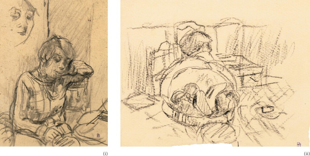 View full screen - View 1 of Lot 204. PIERRE BONNARD | (I) MARTHE BONNARD ASSISE (II) JEUNE FEMME ASSISE, PANIER DE FRUITS.