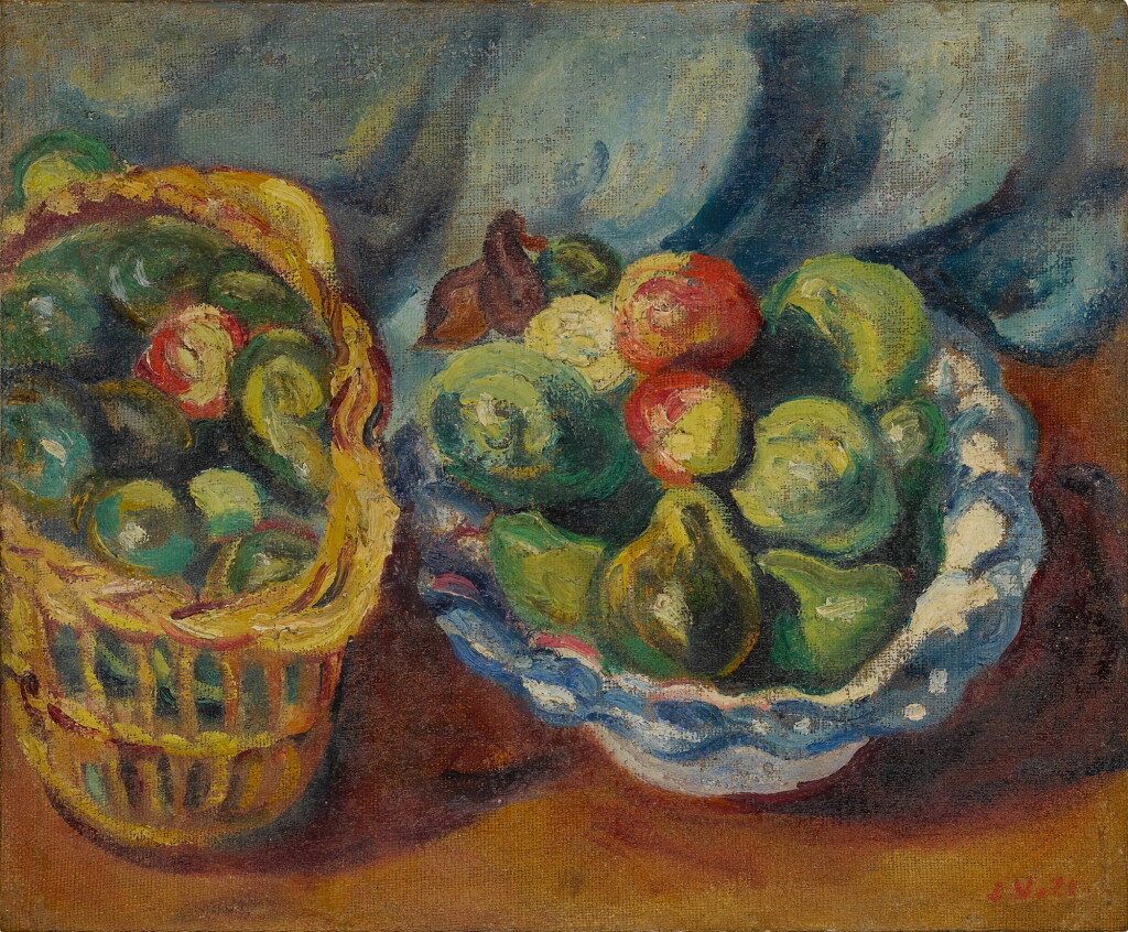 View full screen - View 1 of Lot 441. Panier et compotier de fruits.