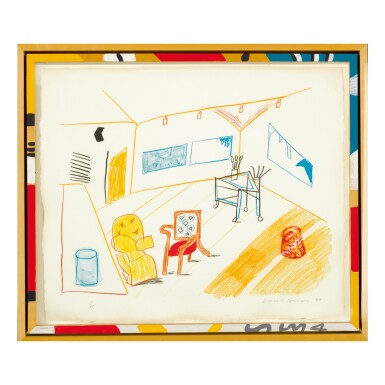 View full screen - View 1 of Lot 212. DAVID HOCKNEY | CONVERSATION IN THE STUDIO (M.C.A.T. 260).