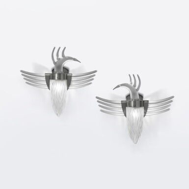 View full screen - View 1 of Lot 38. Pair of "Birds in Flight" Sconces.
