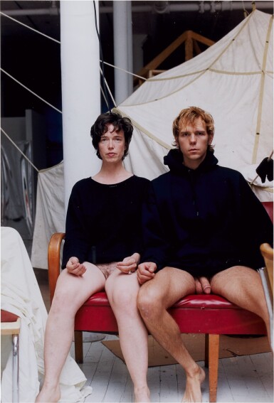 View full screen - View 1 of Lot 150. 'John & Paula, Sitting, Bottomless'.