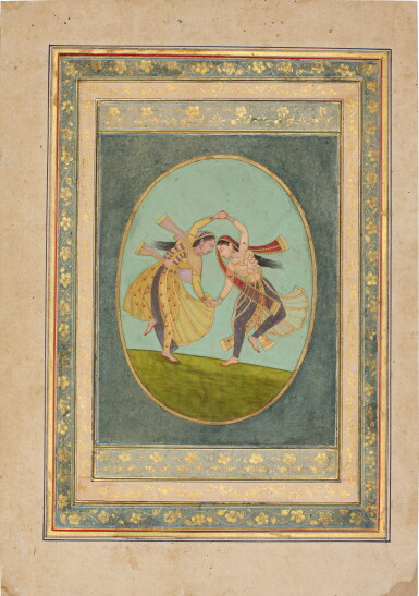 View full screen - View 1 of Lot 165. Two dancers, India, Mughal, second half 17th/early 18th century.
