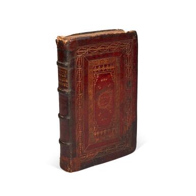 View full screen - View 1 of Lot 146. Giovio, Illustrium virorum vitae, Florence, 1549, contemporary Roman binding by Niccolò Franzese for Giovanni Battista de Ribera.