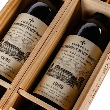 View full screen - View 1 of Lot 59. Château La Mission Haut-Brion 1989 (2 BT).