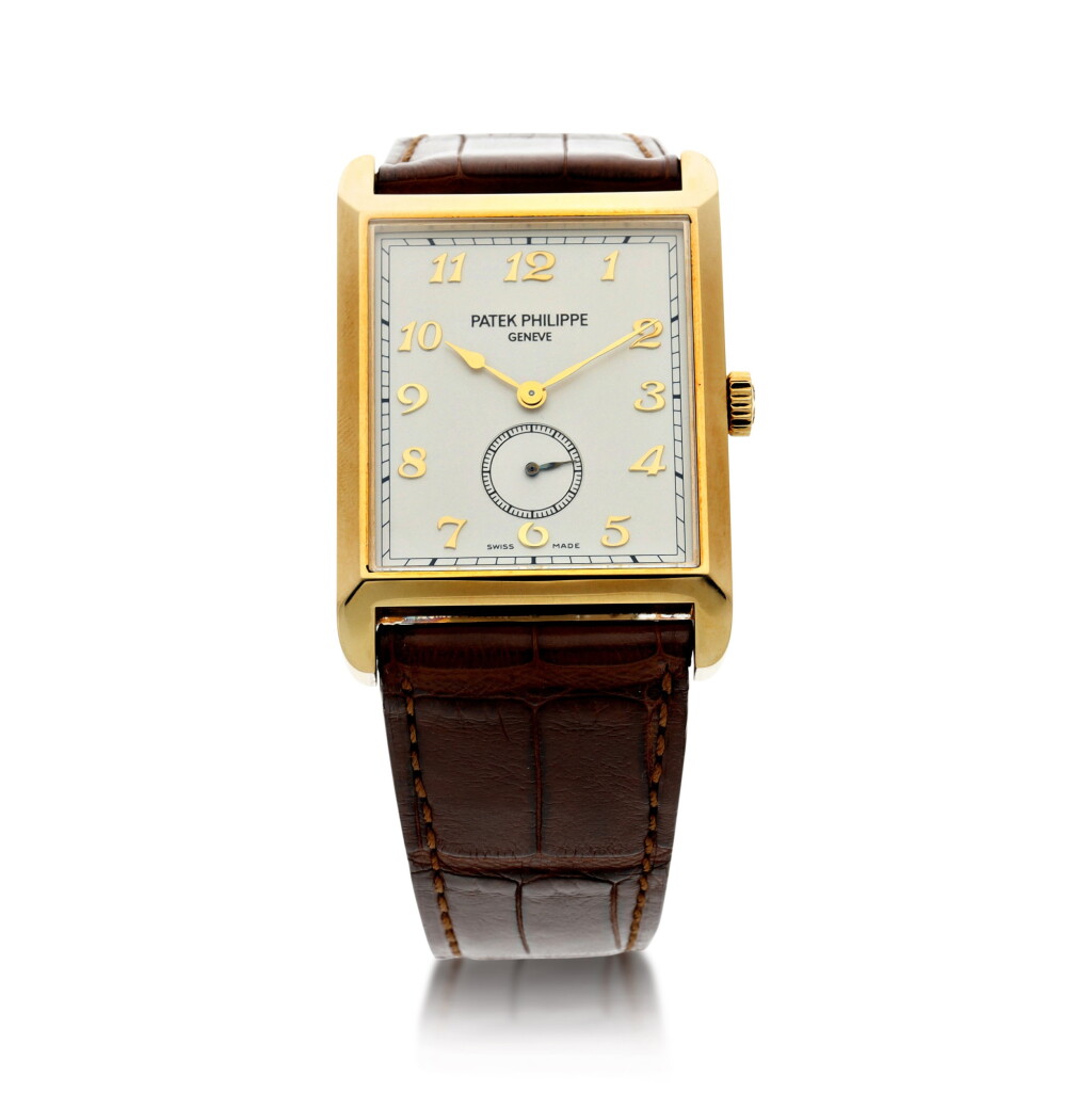 View full screen - View 1 of Lot 101. REFERENCE 5109 'GONDOLO' A YELLOW GOLD RECTANGULAR WRISTWATCH, MADE IN 2006.