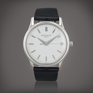 View full screen - View 1 of Lot 634. Calatrava, reference 3998G-001 Montre bracelet en or blanc avec date | White gold wristwatch with date Vers 1991 | Circa 1991.