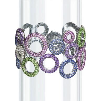 View full screen - View 1 of Lot 11. Gem set and diamond bracelet, 'Bubbles', Michele della Valle.