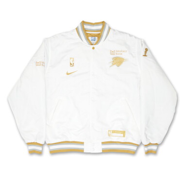 View full screen - View 1 of Lot 55. Branden Carlson ‘Ring Ceremony’ Oklahoma City Thunder 2025-2026 NBA Tip-Off Game Worn Jacket.