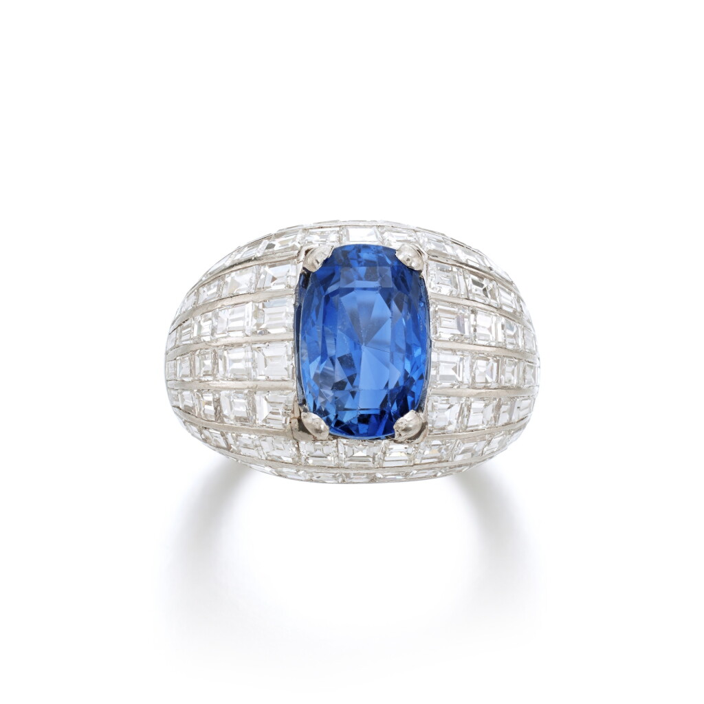 View full screen - View 1 of Lot 848. Sapphire and Diamond Ring.