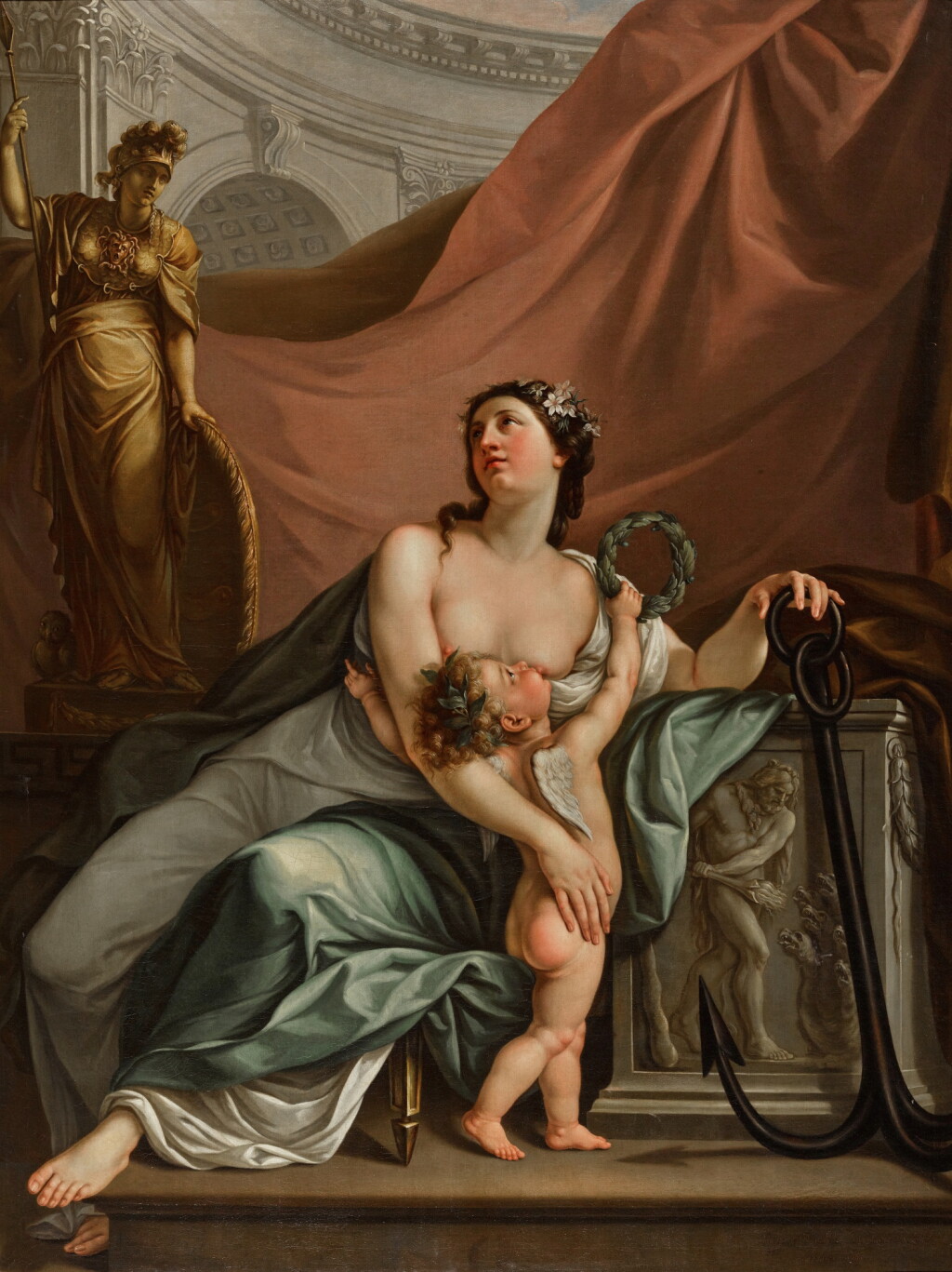 View full screen - View 1 of Lot 57. Hope nursing the Love of Glory under the gaze of Wisdom.