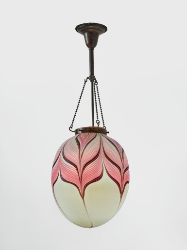 View full screen - View 1 of Lot 20. Tiffany Studios, A Rare Decorated Ceiling Light.