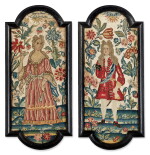 A Pair of Queen Anne Silk and Wool Needlework Panels, Early 18th Century