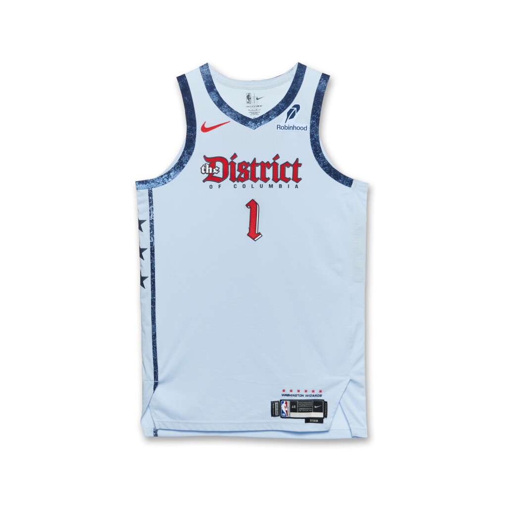 View full screen - View 1 of Lot 122. Johnny Davis Washington Wizards 2024-2025 Game Issued City Edition Jersey | Probable Wear.