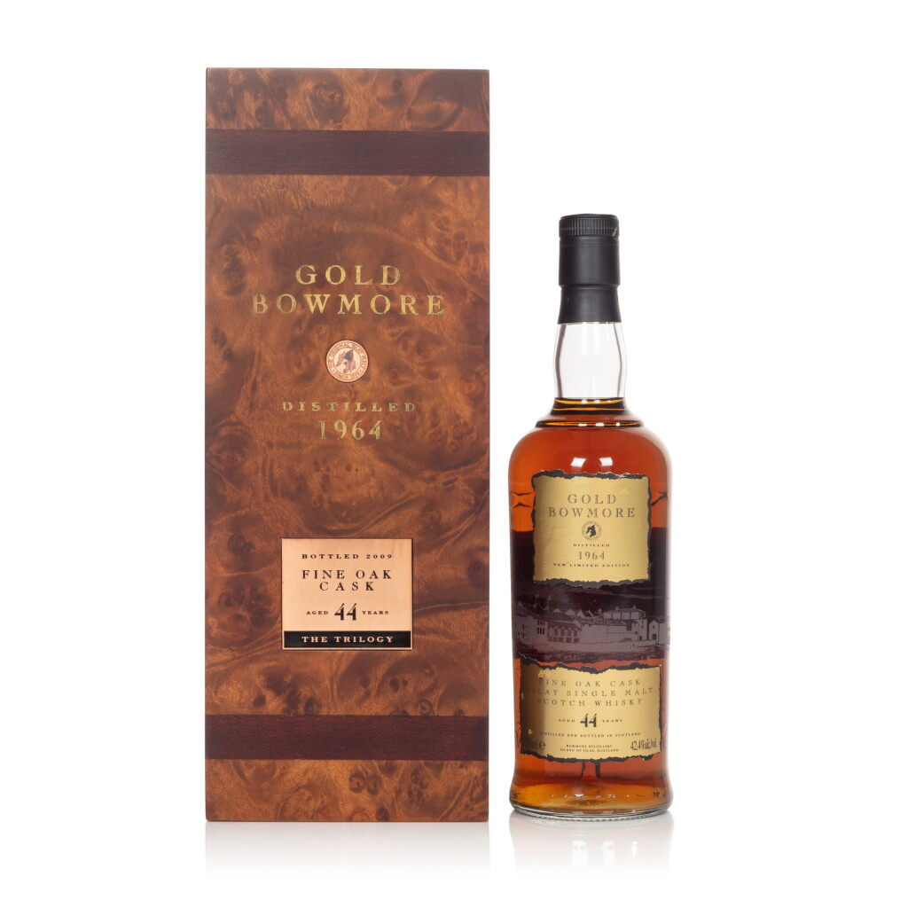 View full screen - View 1 of Lot 25. Bowmore Gold Fine Oak Cask 44 Year Old 42.4 abv 1964 (1 BT70).