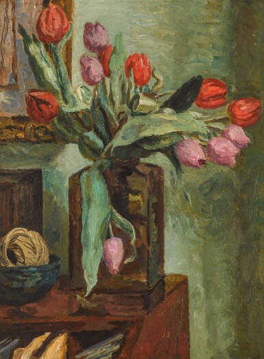 View full screen - View 1 of Lot 102. Mauve and Red Tulips.