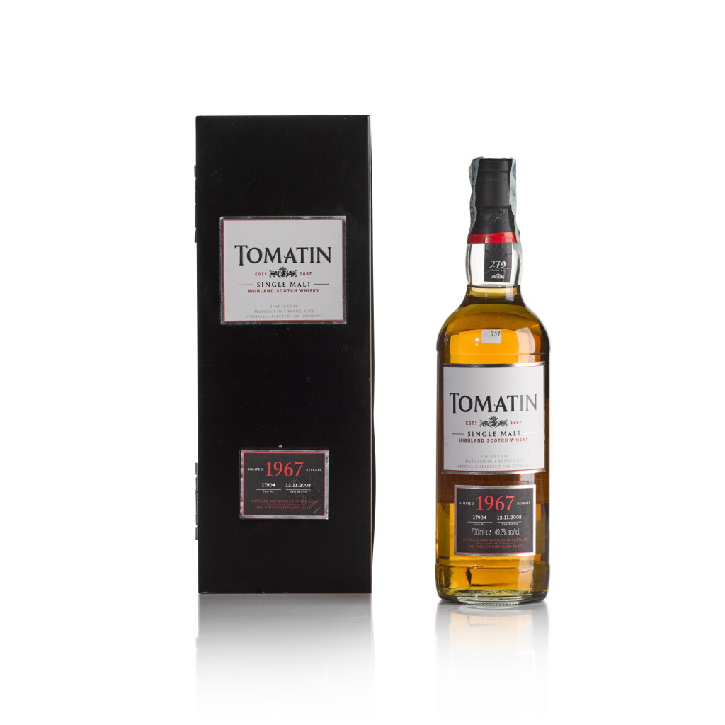 View full screen - View 1 of Lot 487. Tomatin Single Cask 49.3 abv 1967 (1 BT70).