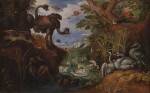 Landscape with Exotic Birds