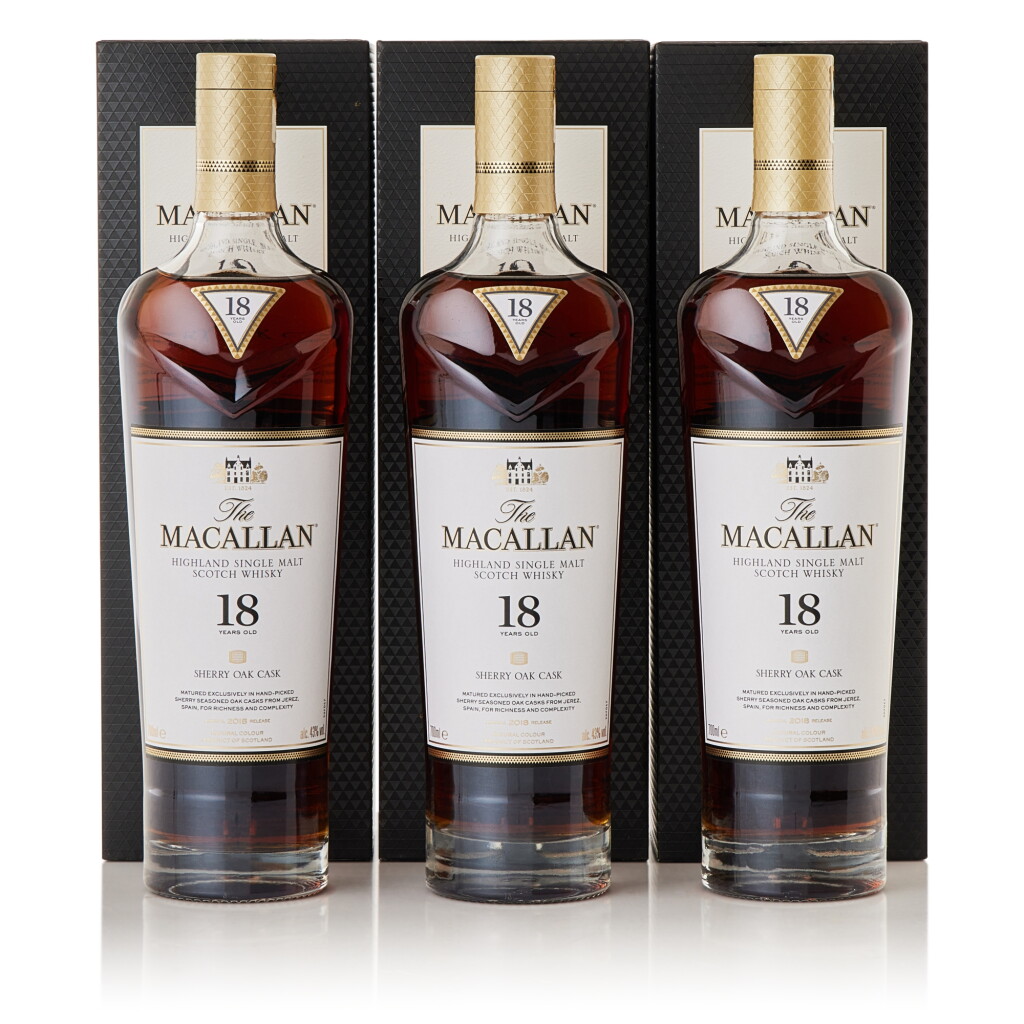 View full screen - View 1 of Lot 211. The Macallan 18 Year Old 2018 Release 43.0 abv NV (3 BT70).