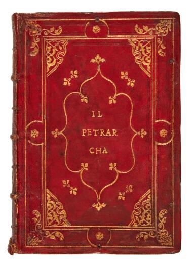 View full screen - View 1 of Lot 230. Petrarca, Il Petrarcha con l'espositione di Alessandro Vellutello, Venice, 1547, russet morocco gilt by the Cicero Binder for Cardinal Perrenot de Granvelle.